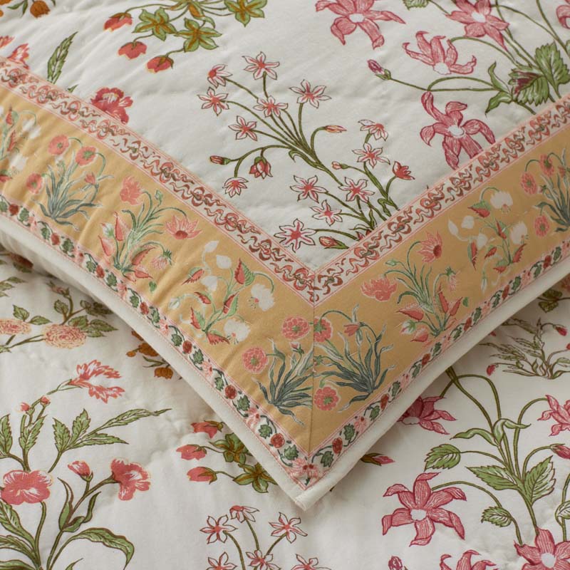 Myesha Quilted Sham - Gold, Euro