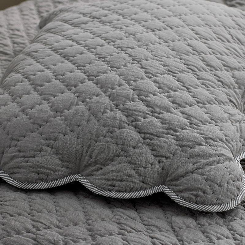 Scallop Quilted Sham - Gray, Standard