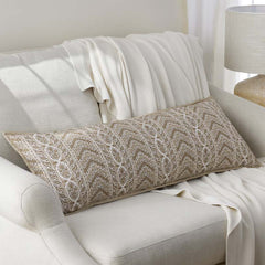 Kaveri Decorative Lumbar Pillow Cover - Beige Tan, 14 in. x 40 in.