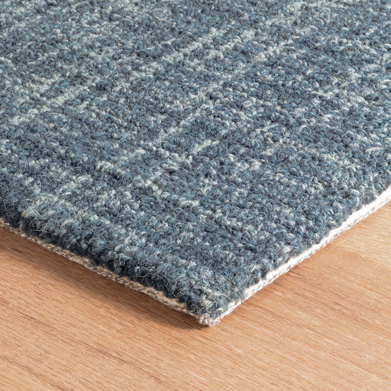 Crosshatch Hand Hooked Wool Rug - Denim,  8' Runner