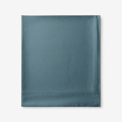 Premium Smooth Supima® Cotton Wrinkle-Free Sateen Flat Bed Sheet - Ocean Blue, Queen