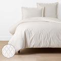 Feliciana Geo Garment Washed Cotton Percale Duvet Cover - Clay, King/Cal. King