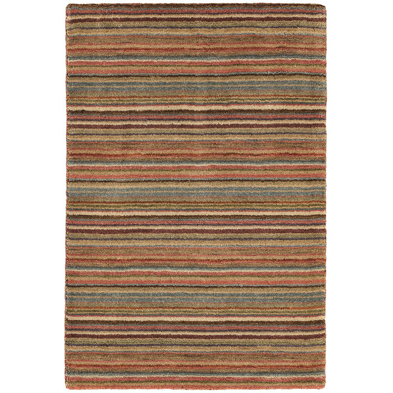 Brindle Stripe Spice Hand Knotted Wool Rug -  Spice, 8' Runner