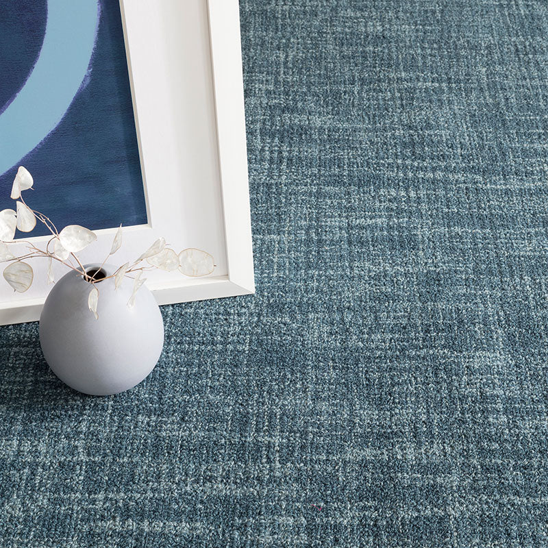 Crosshatch Hand Hooked Wool Rug - Denim, 5' x 8'