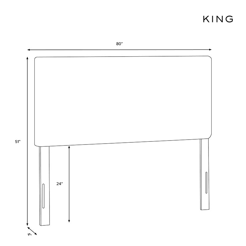 Sutton Textured Linen Headboard - White, King
