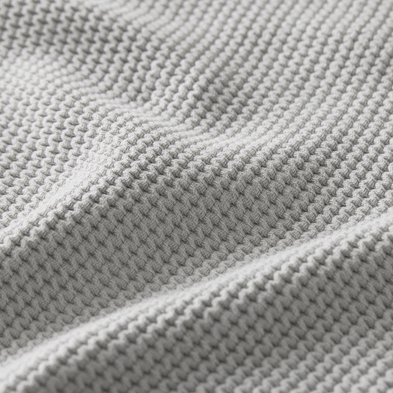 Garter Stitch Blanket - Gray, King/Cal. King