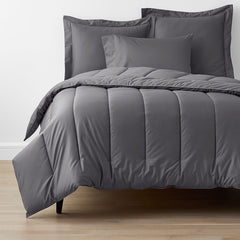 Classic Smooth Wrinkle-Free Sateen Comforter - Stone Gray, Full/Queen