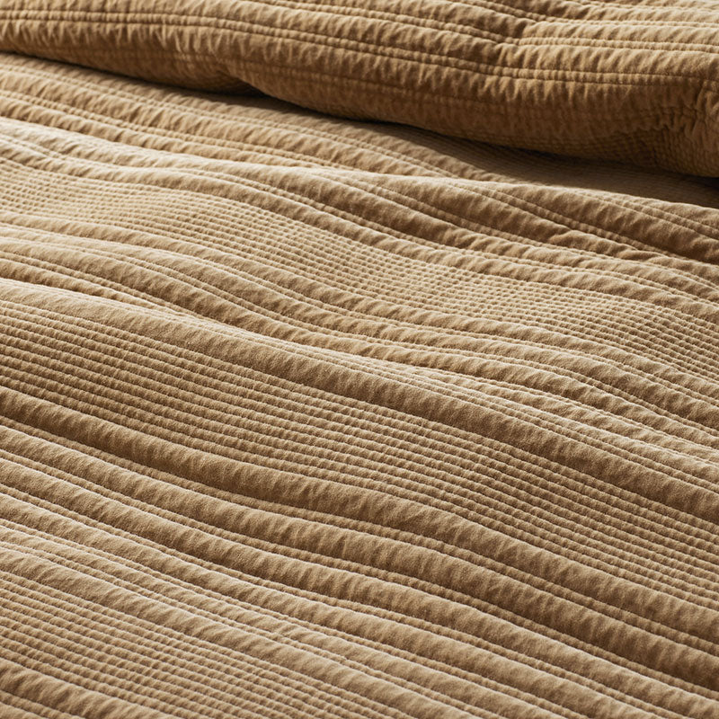 Line Stitch Velvet Quilted Sham - Gold, Standard
