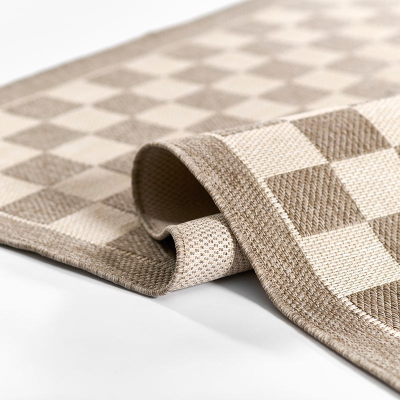 Checkered Outdoor Rug -  Gray, 5' x 8'