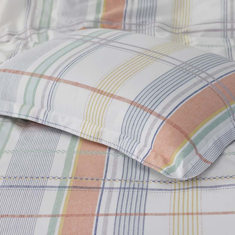 Alder Plaid Classic Cool Cotton Percale Duvet Cover - Multi, Full/Queen