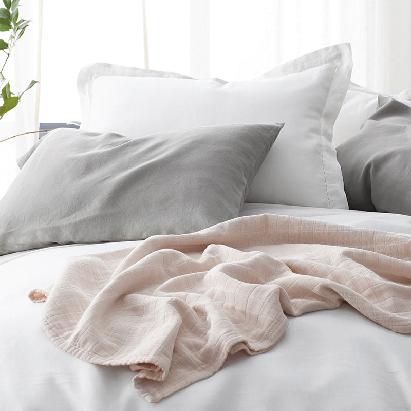 Premium Breathable Relaxed Linen Sham - Gray, Euro