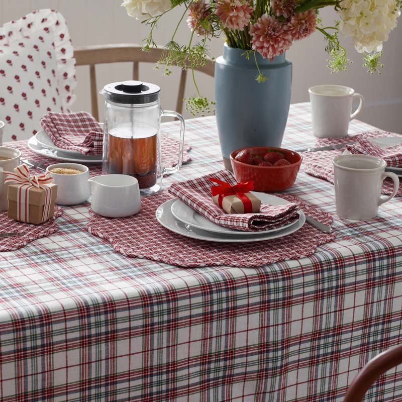 Classic Plaids Yarn-Dyed Tablecloth - Red Multi, 70 in. x 90 in.
