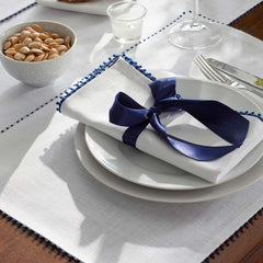 Pom Fringe Placemats, Set of 4 - Blue