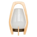 Rechargeable Wood & Handblown Glass LED Lantern