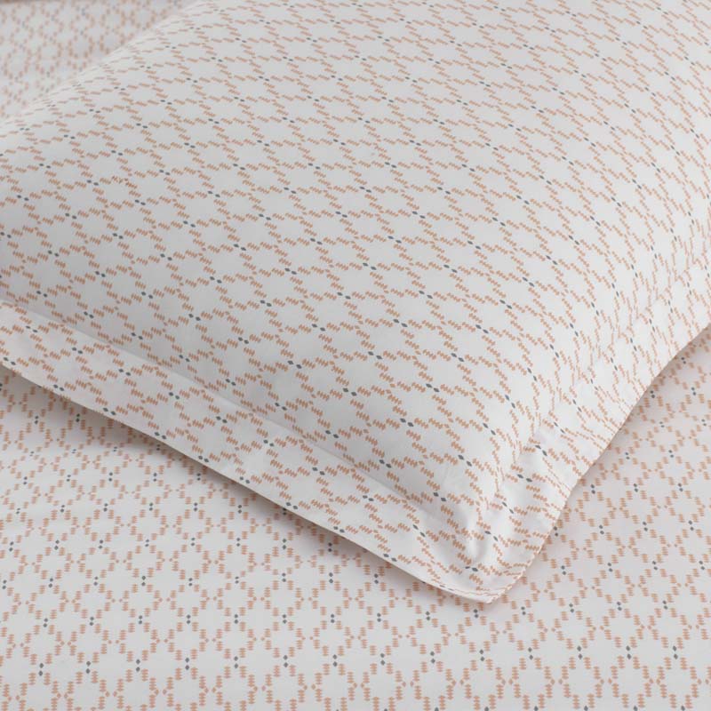 Feliciana Geo Garment Washed Cotton Percale Sham - Clay, King