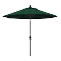 Round Outdoor Patio Umbrella, Fiberglass with Twist Tilt - Bronze Finish, Forest Green, 9'