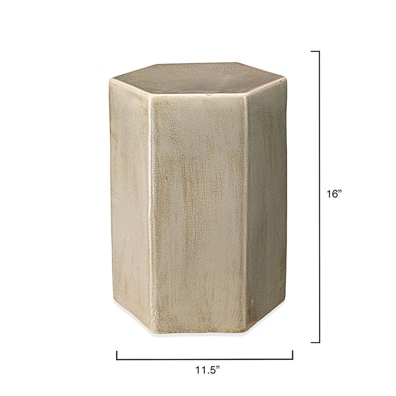 Ceramic Hexagon Side Table - Pistachio