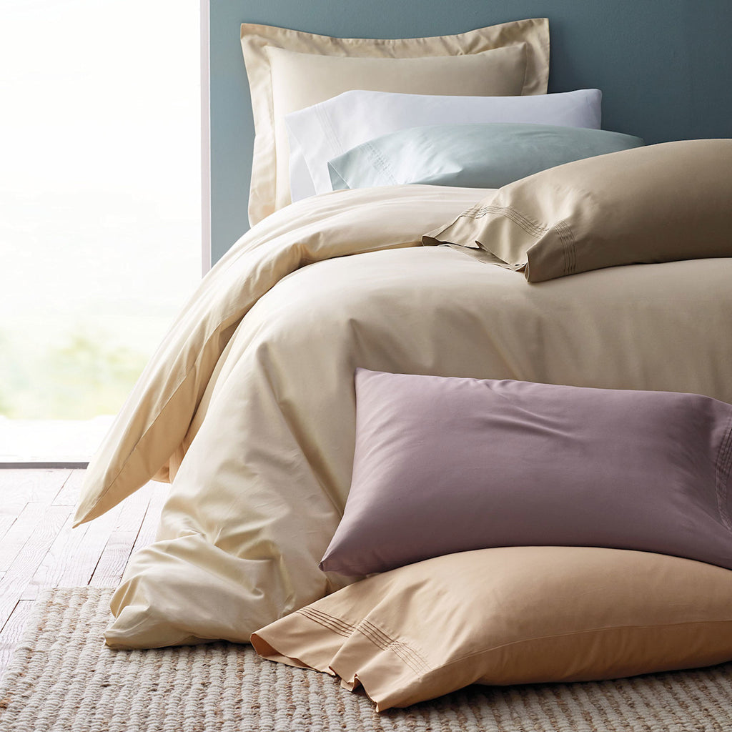 Luxe Smooth Egyptian Cotton Sateen Duvet Cover - Cream, Oversized King/Cal. King