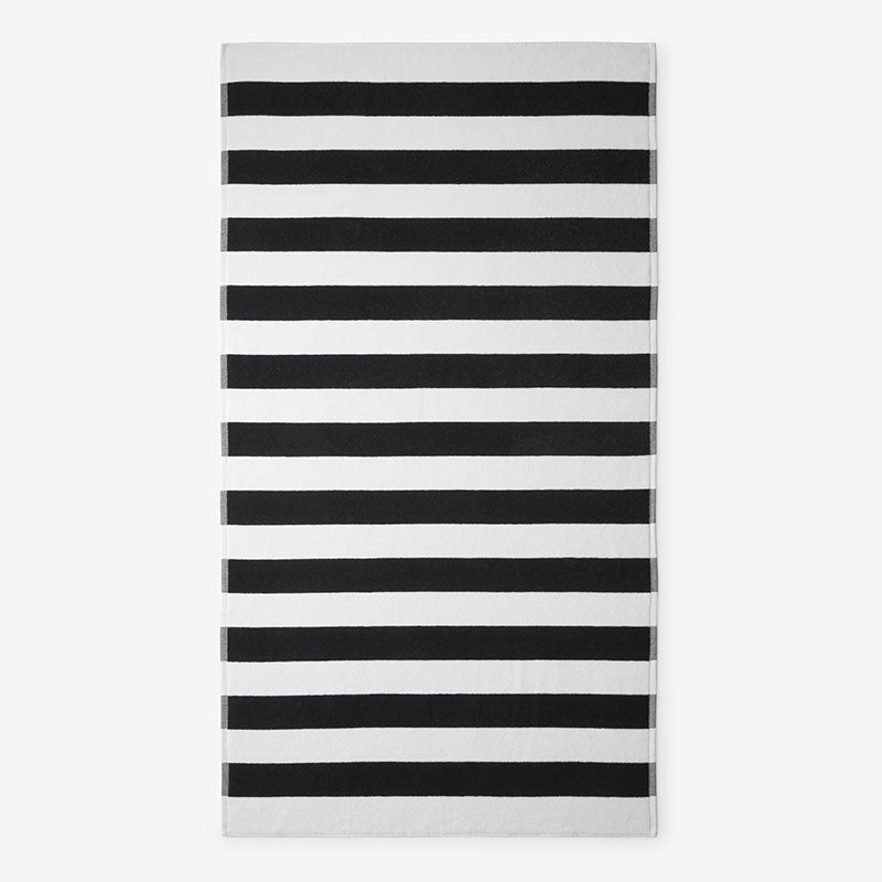 Classic Cabana Stripe Beach Towel - Black