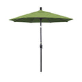 Round Outdoor Patio Umbrella, Fiberglass with Twist Tilt - Black Finish, Ginkgo, 7.5'