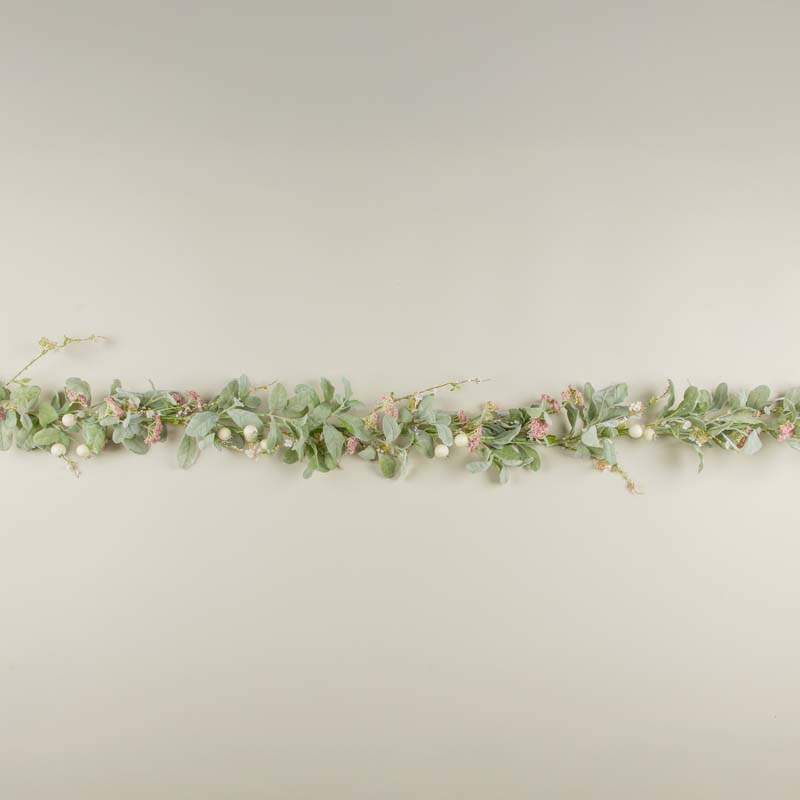 Pink Berries & Lamb’s Ear Garland