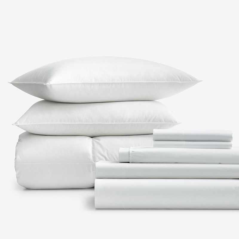 8-Piece Percale & LoftAIRE™ Down Alternative Bedding Bundle