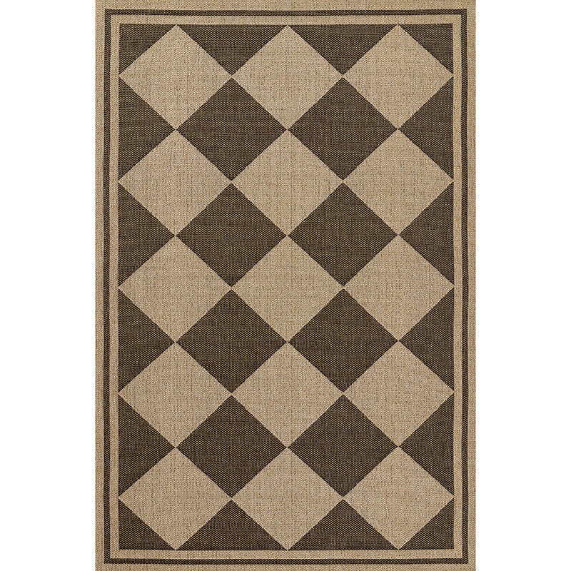 Diamond Checkered Outdoor Rug - Black, 4' 1" x 6'