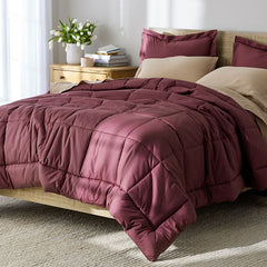 Classic Cool Cotton Percale Comforter - Plum, Full