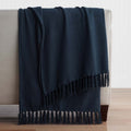 Textured Stripe Throw - Dark Blue