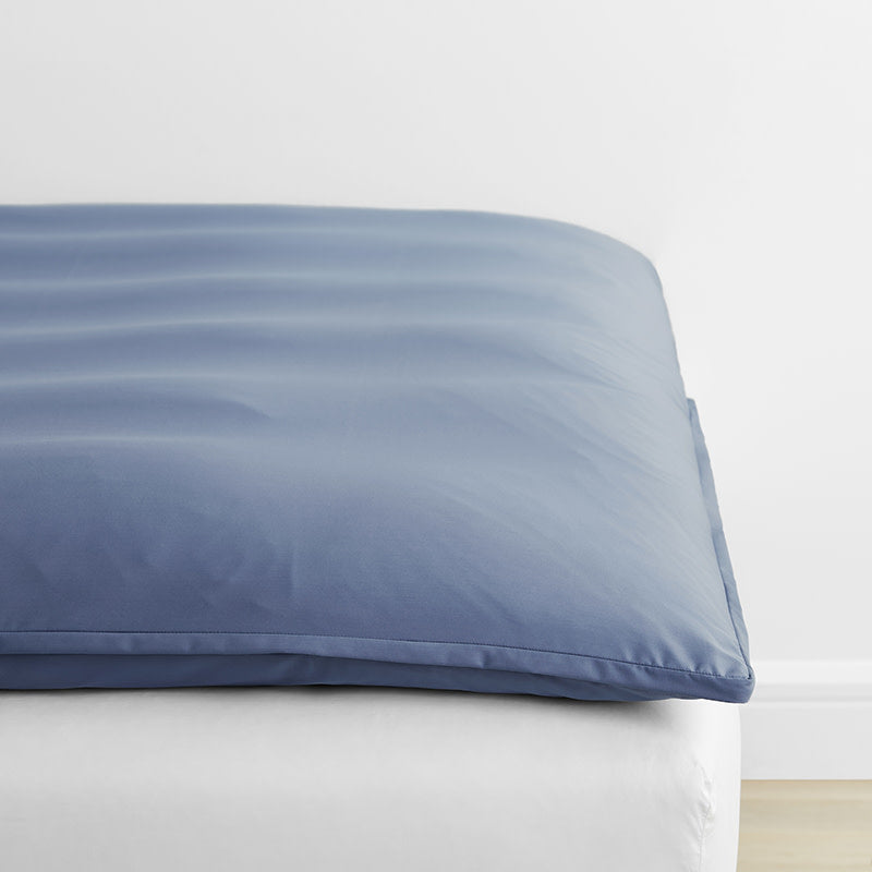 Classic Smooth Wrinkle-Free Sateen Mattress Topper Cover - Infinity Blue, Twin