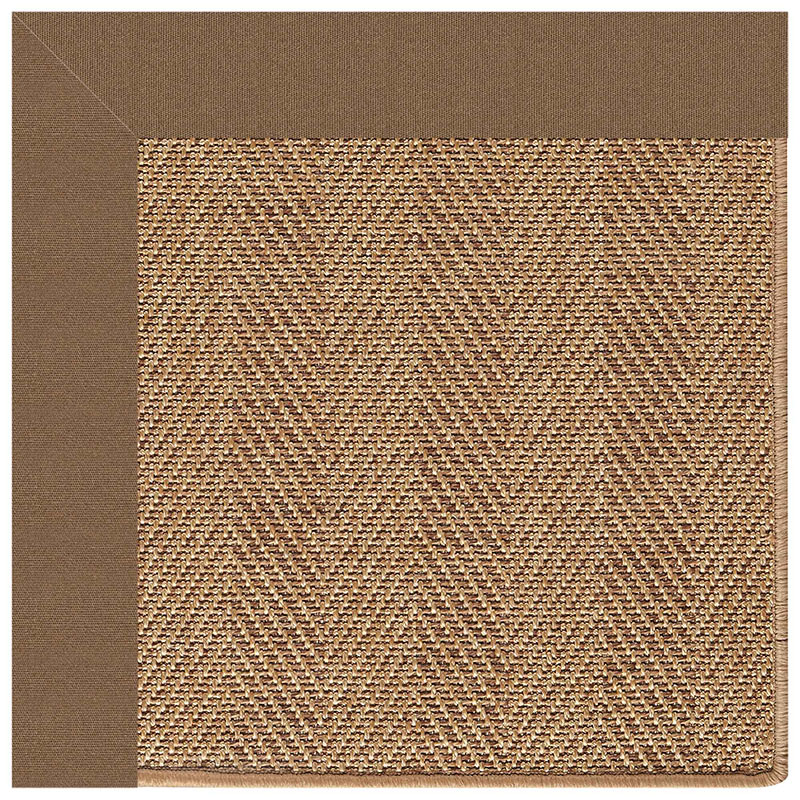 Sunbrella Herringbone Bordered Indoor/Outdoor Rug -  Cocoa, 2' x 3'