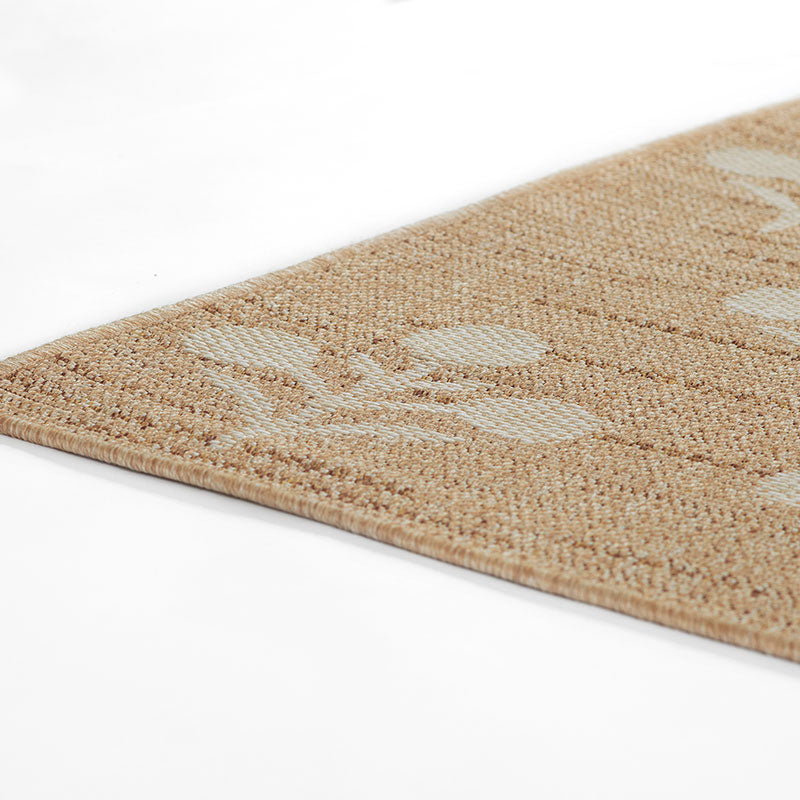 Floral Outdoor Rug -  Beige, 5' 3" x 7'
