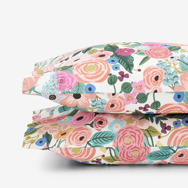Garden Party Classic Cool Cotton Percale Pillowcase Set - Multi, King