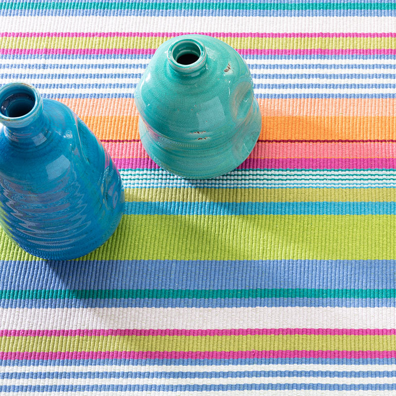 Mellie Stripe Handwoven Cotton Rug - Multi, 2' 6" x 8' Runner