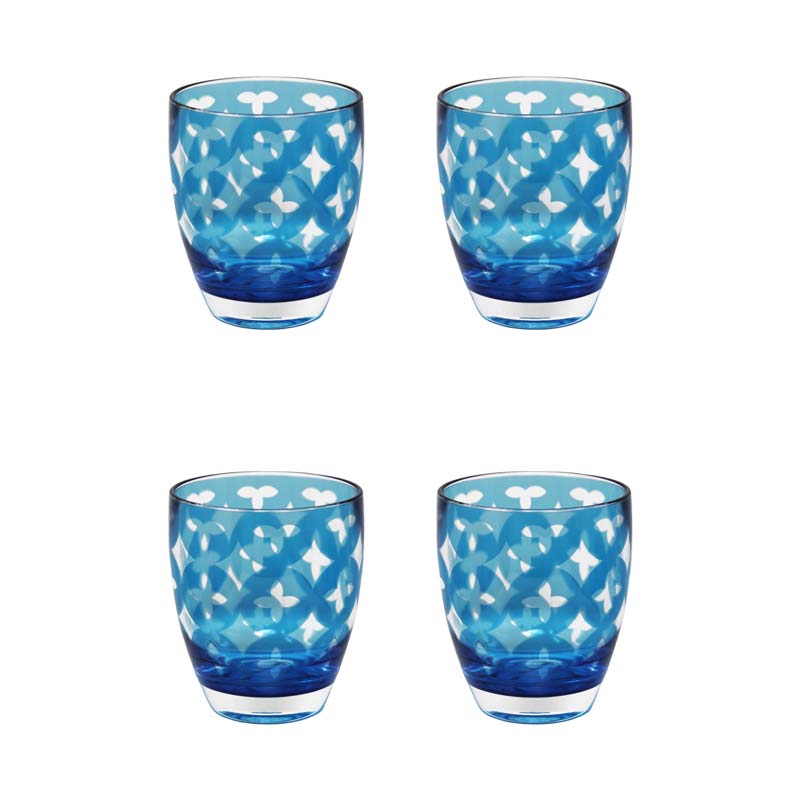Palazzioi Tumblers, Set of 4 - Teal, Small