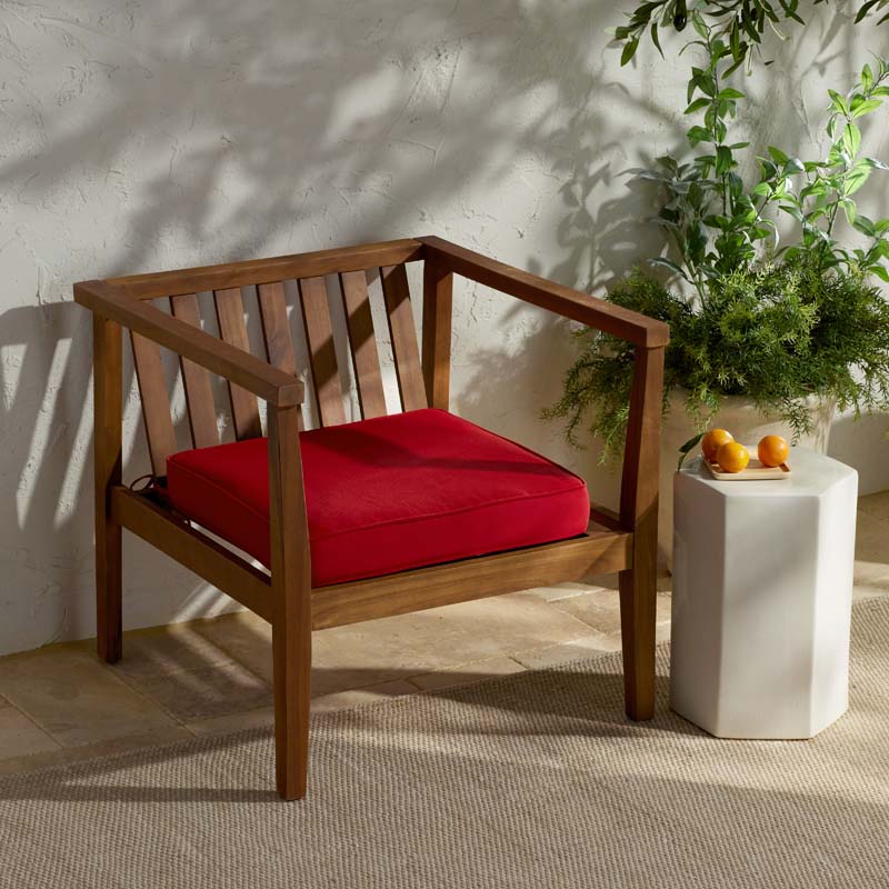 Replacement Boxed Edge Chair Cushion - Jockey Red, 18 in. x 18 in.