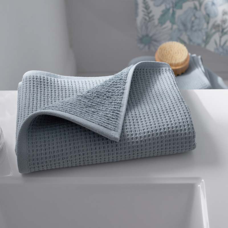 Waffle Bath Towel - Smoky Blue