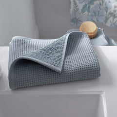 Waffle Hand Towel - Smoky Blue