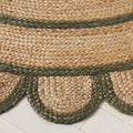Scallop Border Handwoven Jute Rug - Olive, 5' x 8'