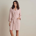 Peruvian Cotton Embroidered Women's Robe - Blush, L