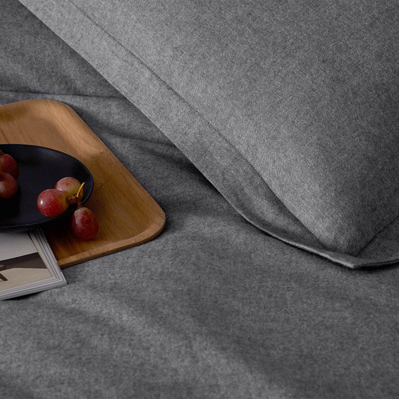 Bromley Premium Ultra-Cozy Cotton Flannel Fitted Bed Sheet - Smoke, King