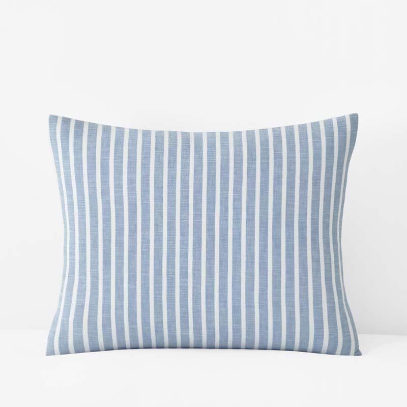 Yarn-Dyed Bengal Stripe Quilted Sham - Blue, King