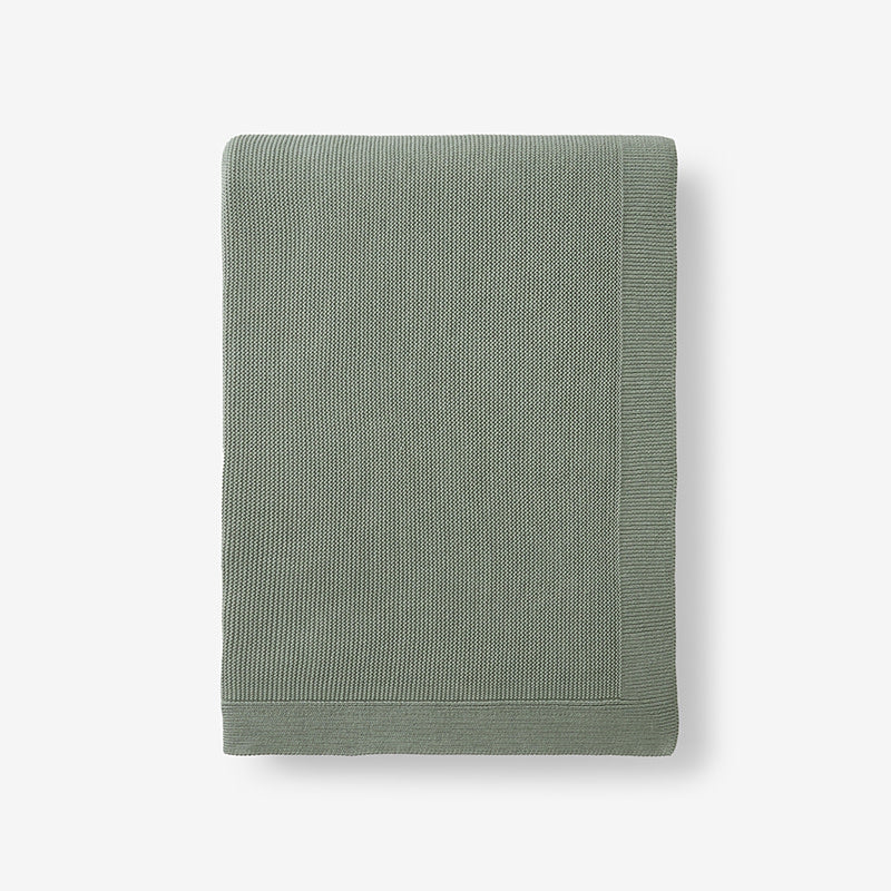 Classic All Season Breathable Cotton Knit Throw - Green