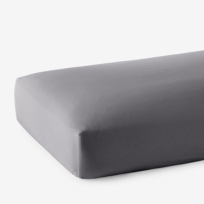 Classic Smooth Wrinkle-Free Sateen Fitted Bed Sheet - Stone Gray, Twin XL