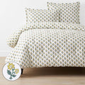 Suhana  Garment Washed Cotton Percale Comforter - Yellow, Full