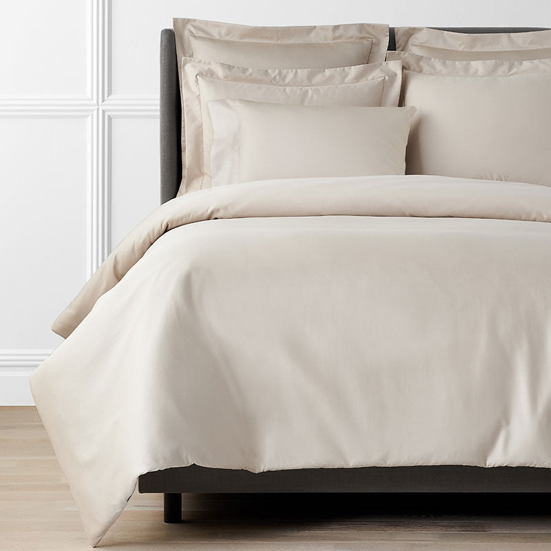 Premium Smooth Supima® Cotton Wrinkle-Free Sateen Duvet Cover - Alabaster, Full/Queen