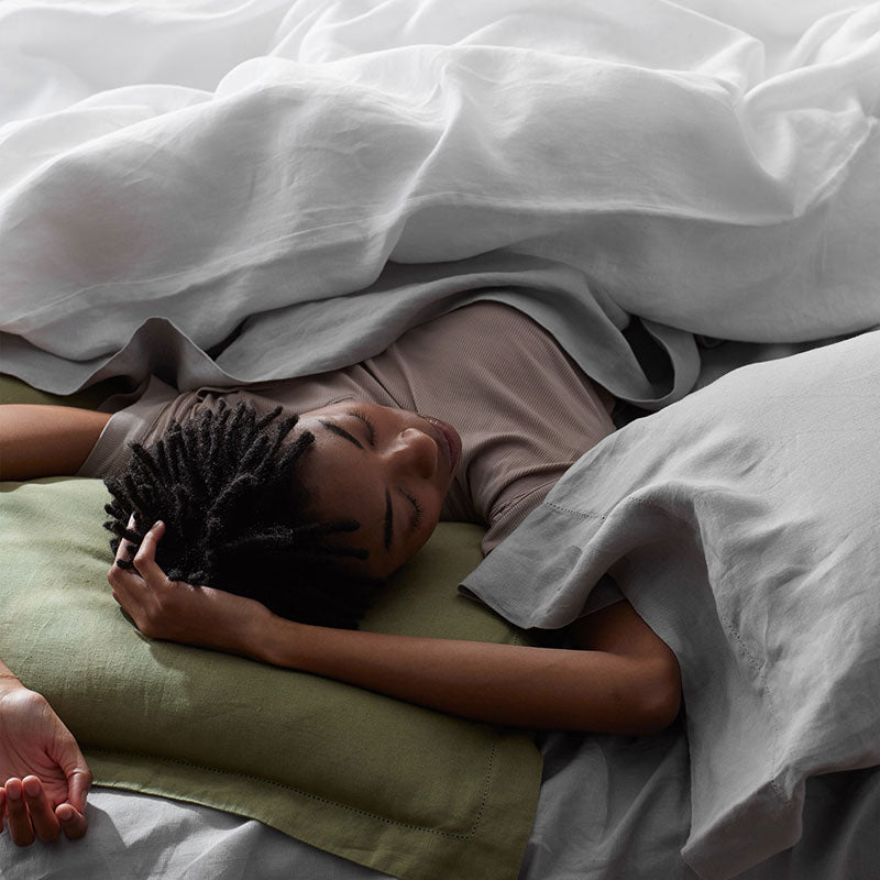Premium Breathable Relaxed Linen Sham - Moss Green, Euro