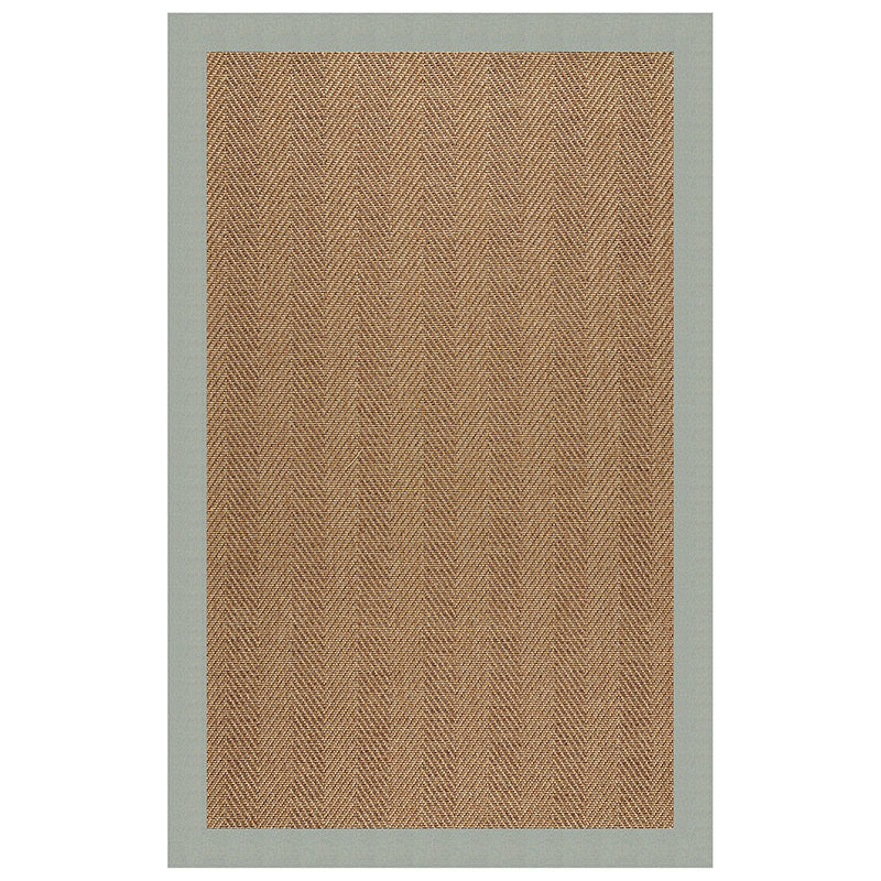 Sunbrella Herringbone Bordered Indoor/Outdoor Rug -  Spa, 3' x 5'