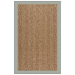 Sunbrella Herringbone Bordered Indoor/Outdoor Rug -  Spa, 3' x 5'