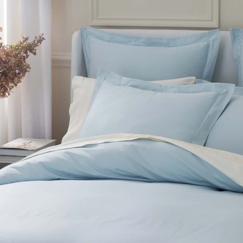 Luxe Smooth Egyptian Cotton Sateen Flat Bed Sheet - Sky Blue, King/Cal. King